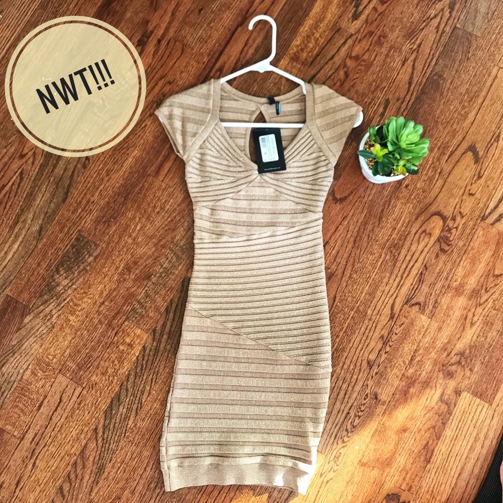 XS Marciano gold bodycon dress